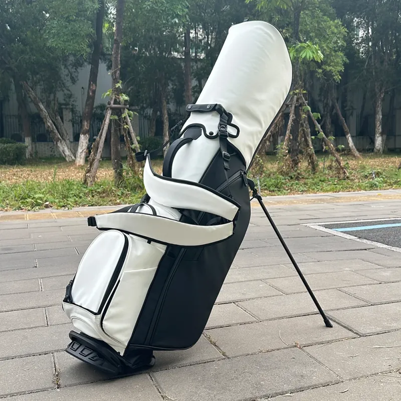 ASL GOLF Black White Waterproof Pu Leather Golf Stand Bag Stand Golf Bags for Men Premium - Image 3