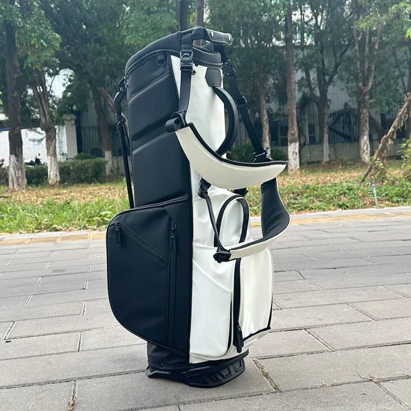 ASL GOLF Black White Waterproof Pu Leather Golf Stand Bag Stand Golf Bags for Men Premium - Image 4
