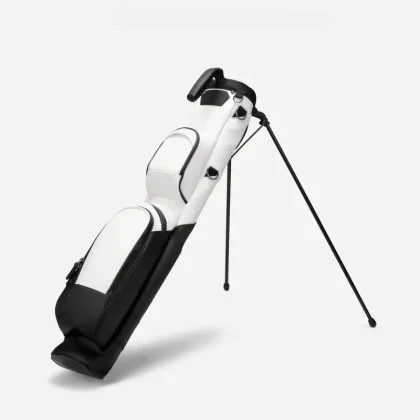Lightweight Golf Stand Bag with 2 Way Top Dividers Waterproof Leather Professional Golf Club Carry Bag for Men and Women