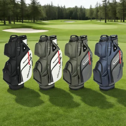 New Waterproof Scratch-Resistant Premium Pu Leather Golf Cart Bag Factory Wholesale Price Low MOQ Golf Bag