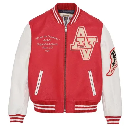 Authentic Avirex Genuine Men's Jacket Casual Stylish European American Style Plus Size Red Genuine Leather Cowhide Jackets