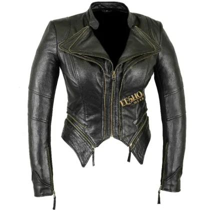 Hot Trendy Womens Genuine Leather Jacket Stylish Fashion Slim Fit Outerwear ODM