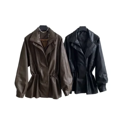 2026 Autumn Black Solid Breathable Windproof Zipper Closure Oversized Real Blouson Jacket Women Genuine Sheepskin Coat Silk