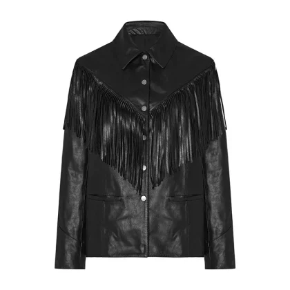 5229 Autumn/Winter New Arrival Genuine Leather Jacket Unique Indie Design Fringe Leather Jacket