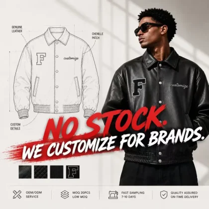 High Quality Black Cow Skin Genuine Leather College Varsity Jacket for Men Stylish Street Fashionable Embroidered Letters