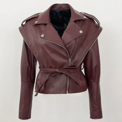 High-End New Women's Genuine Sheepskin Leather Jacket Slimming Jacket