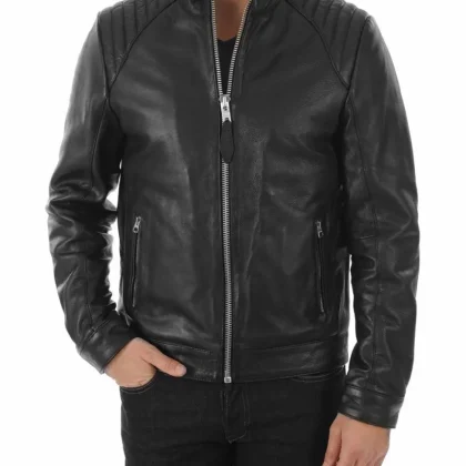 Nova Black Leather Biker Jacket