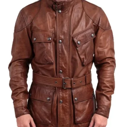 Renegade Brown Leather 3/4 Length Jacket