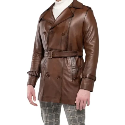 Fenix Brown Waxed Leather Coat