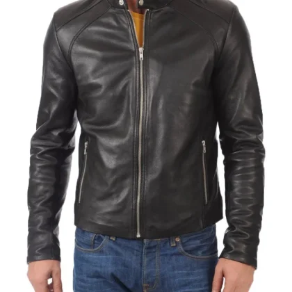 Rogue Black Leather Biker Jacket