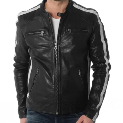 Raptor Black Leather Biker Jacket