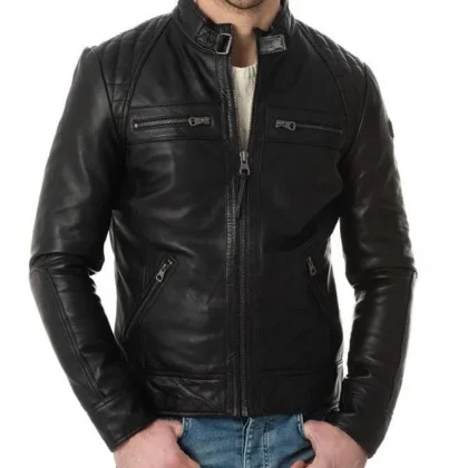 Thunder Black Leather Biker Jacket