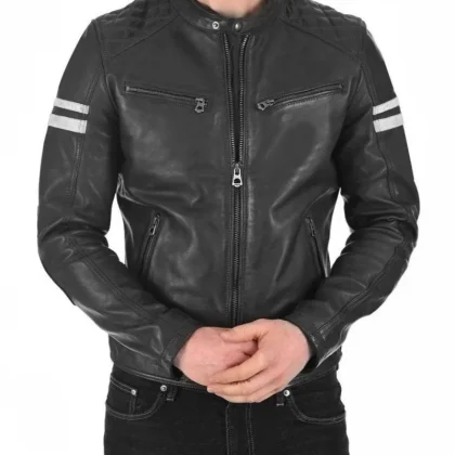 Eclipse Black Leather Biker Jacket