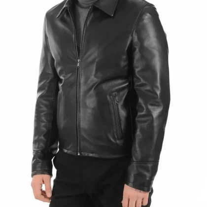 Atlas Black Leather Biker Jacket