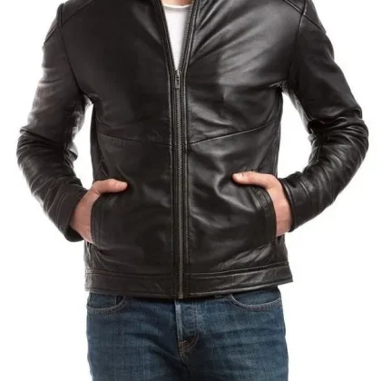 Venom Black Leather Biker Jacket