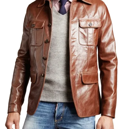 Prestige Tan Leather Blazer