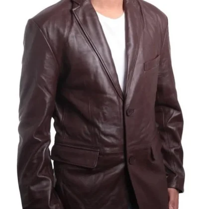 Brown Leather Blazer