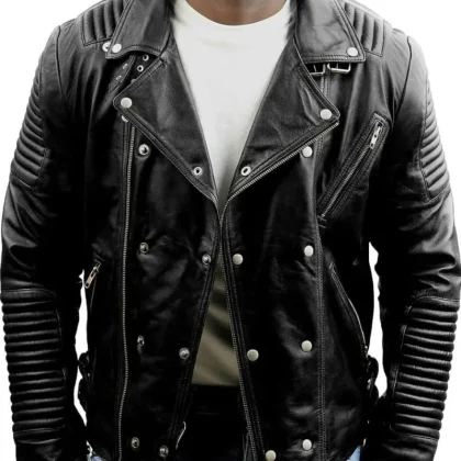 Blaze Black Leather Biker Jacket