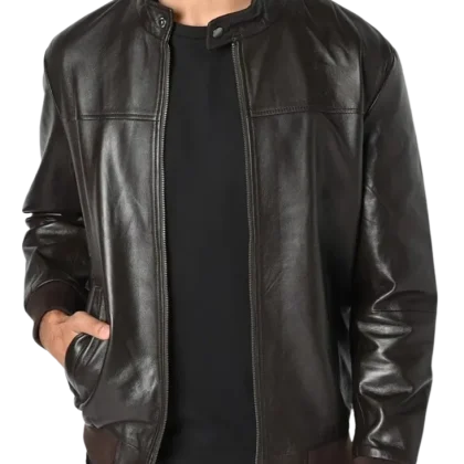 Pioneer Brown Leather Bomber Jacket