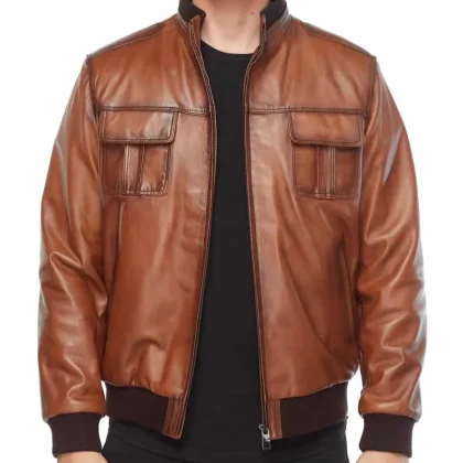 Impact Waxed Leather Bomber Jacket