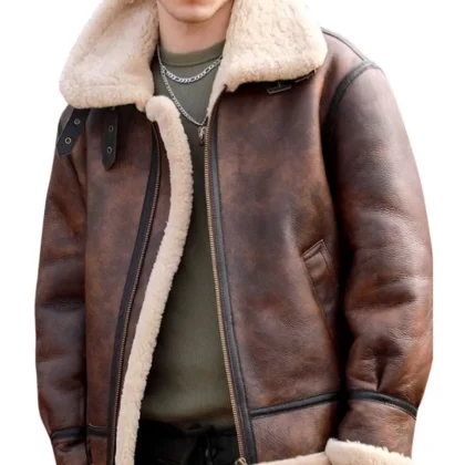 Highland Distressed Brown B3 Bomber Leather Jacket