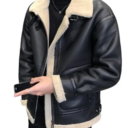 Boreal Black Shearling Leather Jacket