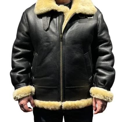 Everest Black Leather G-1 Bomber Leather Jacket