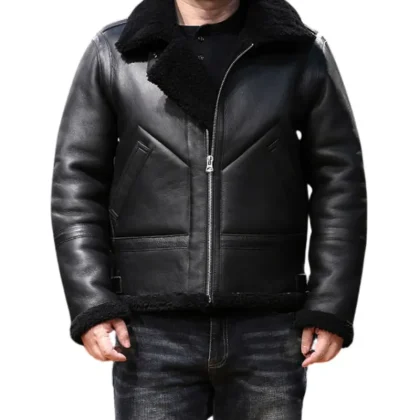 Explorer Black Bomber Leather Jacket