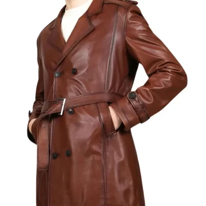Idolo Cognac Leather Coat