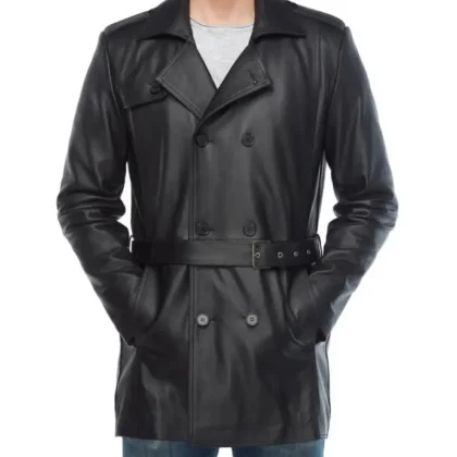 Diablo Black Leather Coat