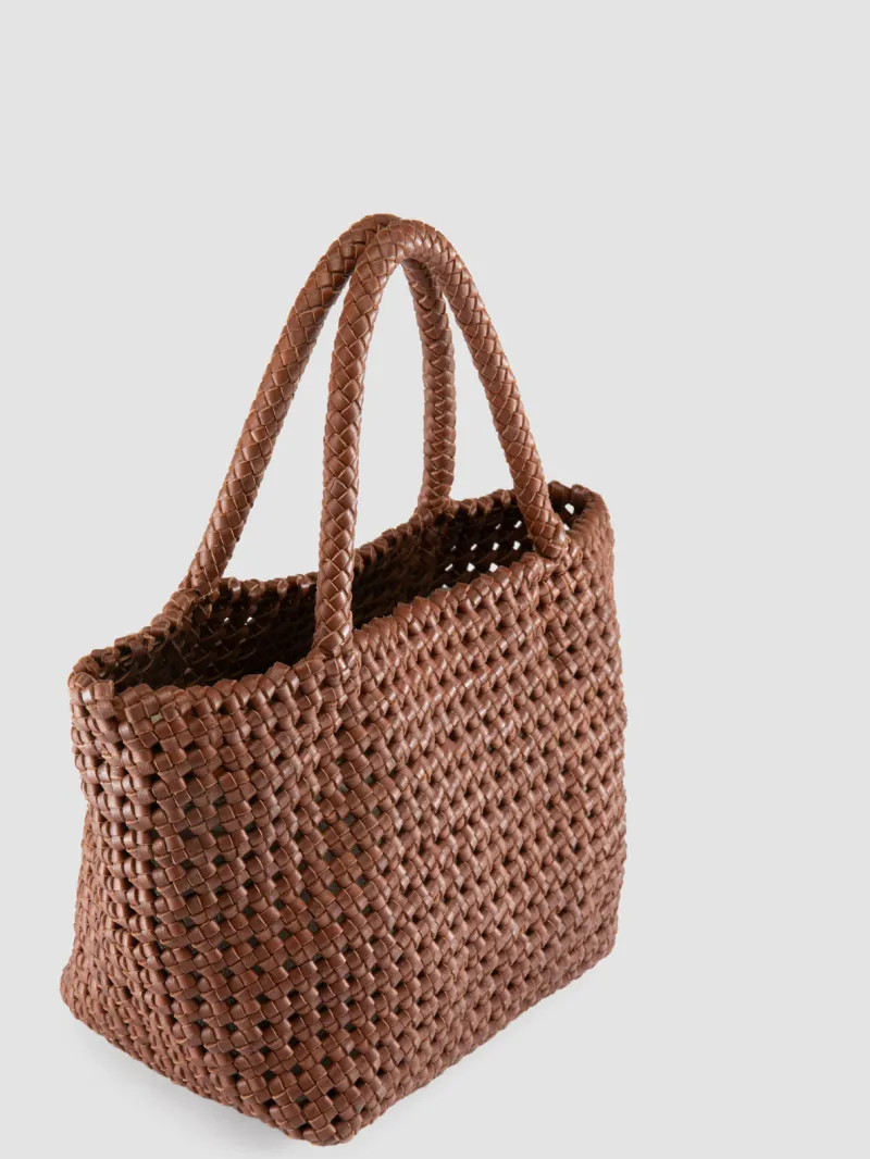 VICKY 001 - Brown Leather Handle Bag - Image 2