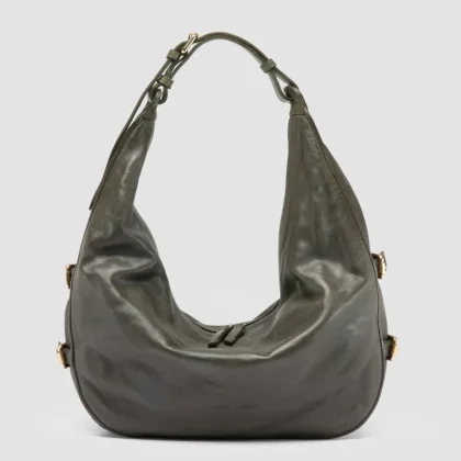 JULIE 015 - Green Leather Shoulder Bag