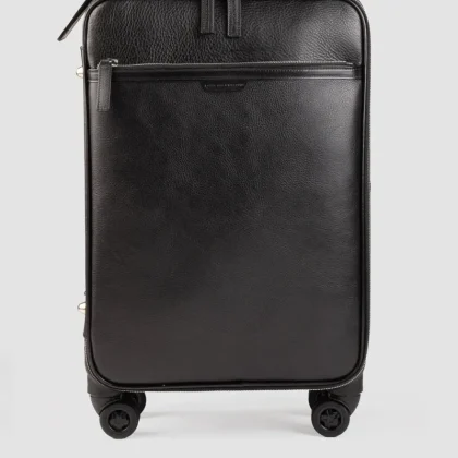 GULLIVER 001 - Black Leather Suitcase