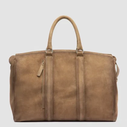 QUENTIN 009 - Taupe Suede Bag