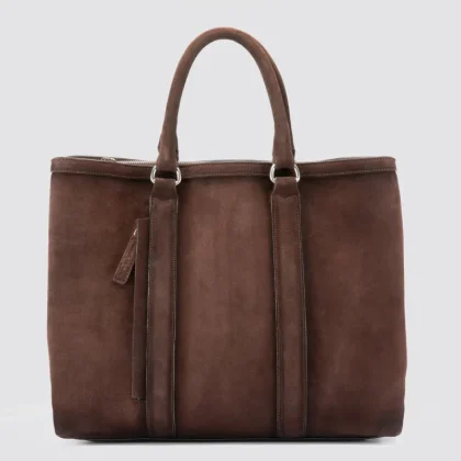 QUENTIN 021 - Brown Suede Briefcase