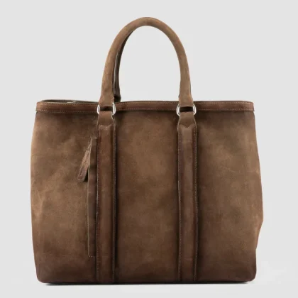QUENTIN 021 - Brown Suede Briefcase