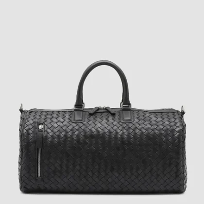 ARMOR 01 - Black Woven Leather Weekender