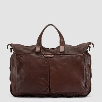 HELMET 046 - Brown Leather Briefcase