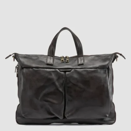 HELMET 046 - Brown Leather Briefcase