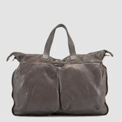 HELMET 046 - Grey Leather Briefcase