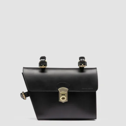 OC BIKE 001 - Black Leather Bike Bag