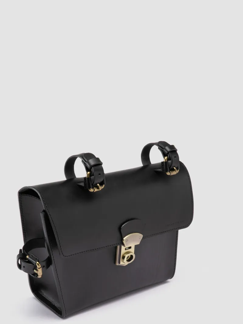 OC BIKE 001 - Black Leather Bike Bag - Image 2