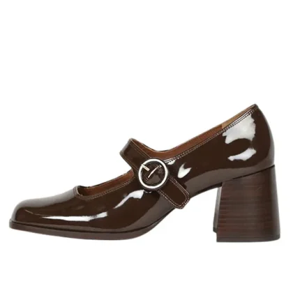 Chunky Heels for Women Block Heels Closed Toe Mary Jane Shoes