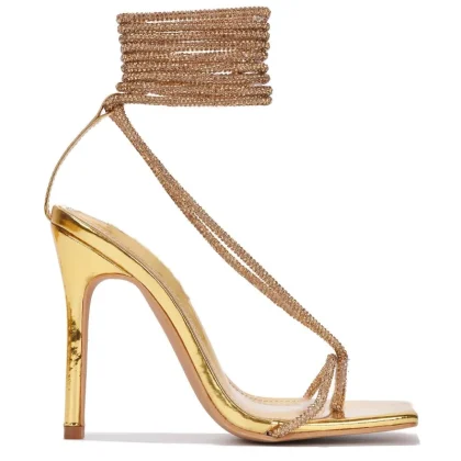 Classic Ankle Strap Pointed Toe Heeled Sandals